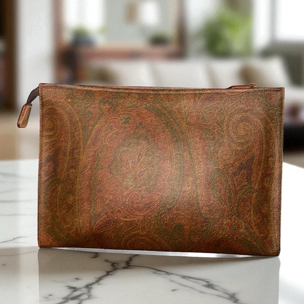 ETRO Milano EUC PVC Leather Zip Pouch 0053